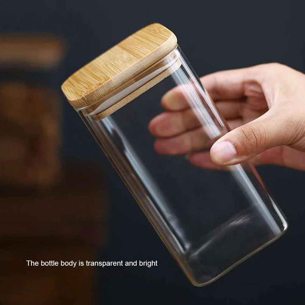 Glass Food Storage Containers With Wooden Lid